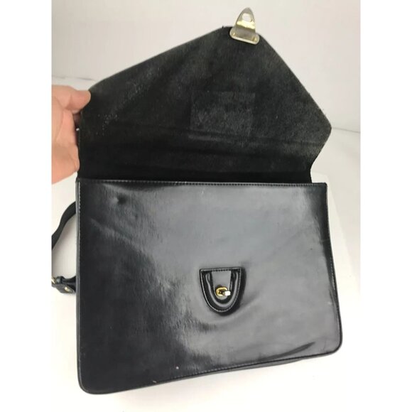 Marchino Via Moda Womens Black Leather Top Handle Adjustable Strap Crossbody Bag - Picture 8 of 10